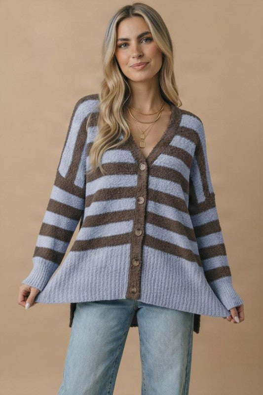 Oversized Striped Cardigan