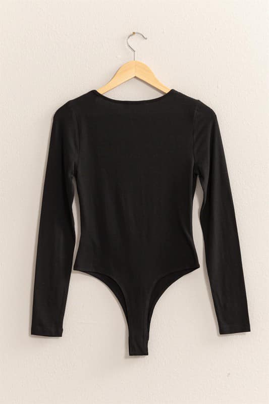 Long Sleeved Bodysuit Square Neck