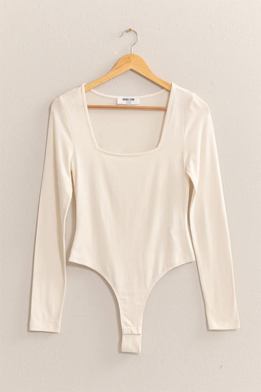 Long Sleeved Bodysuit Square Neck