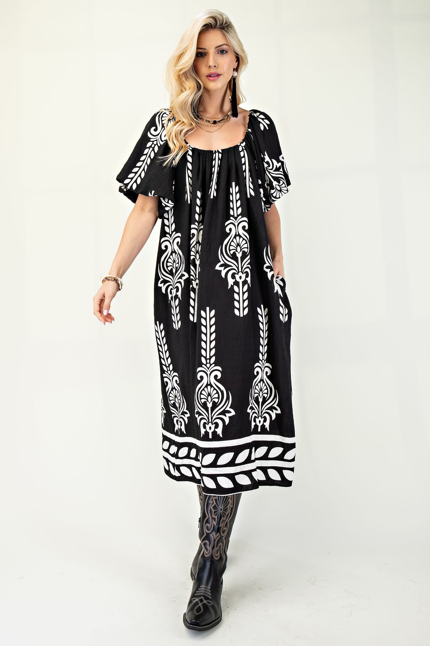 Bold Western Midi Dress