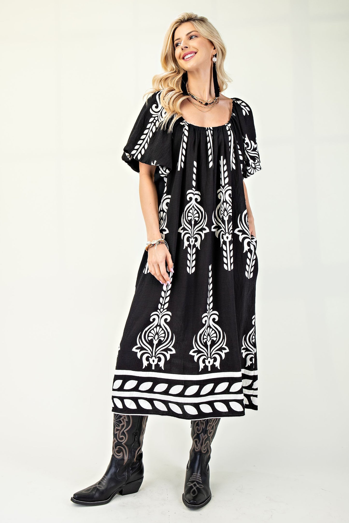 Bold Western Midi Dress