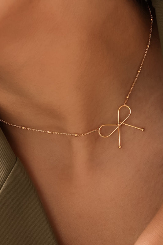 Beaded Bow Necklace
