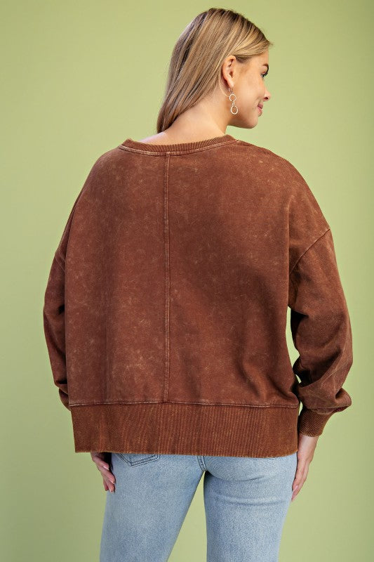 Acid Wash Daisy Sweatshirt