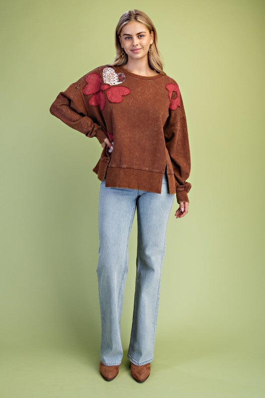Acid Wash Daisy Sweatshirt