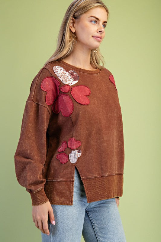 Acid Wash Daisy Sweatshirt