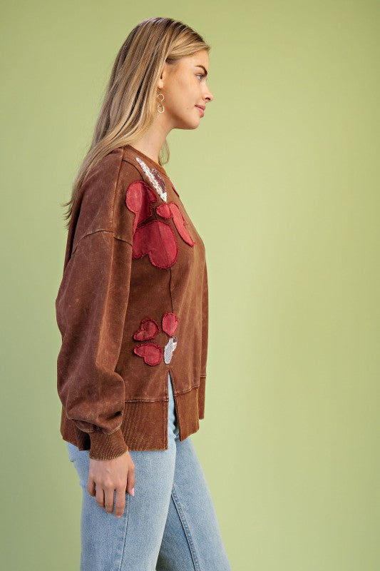 Acid Wash Daisy Sweatshirt