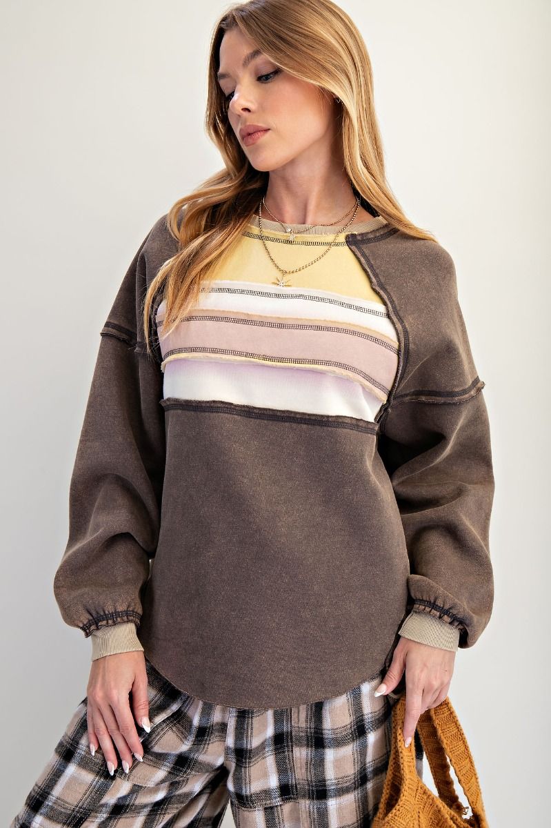 Striped High Low Sweatshirt