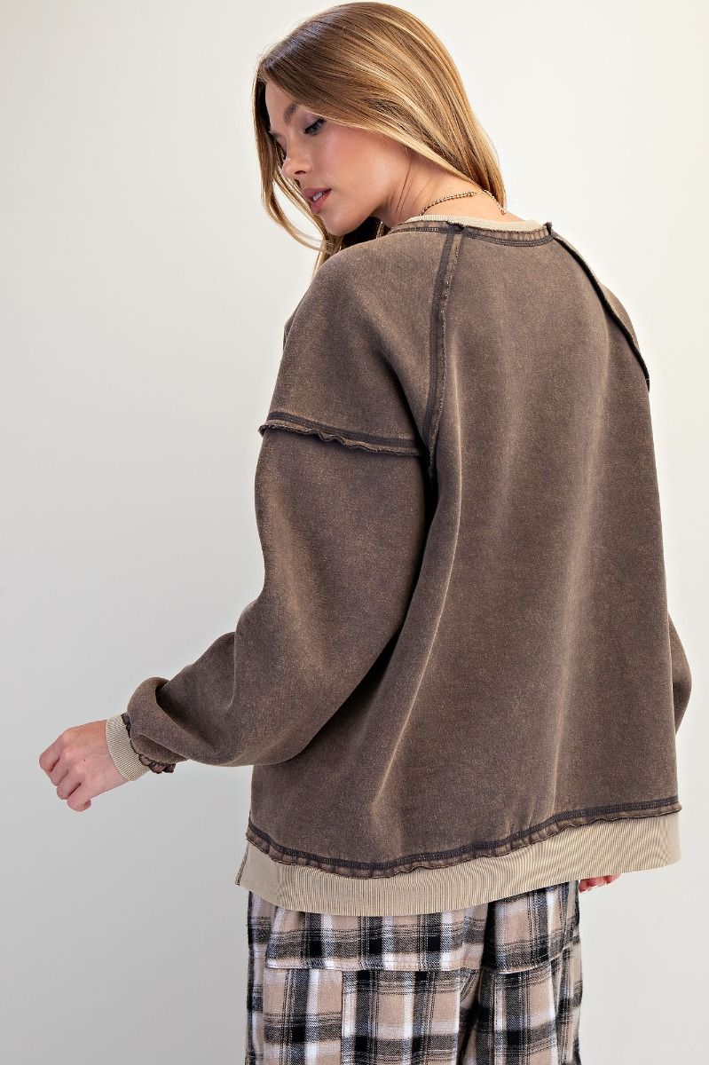 Striped High Low Sweatshirt