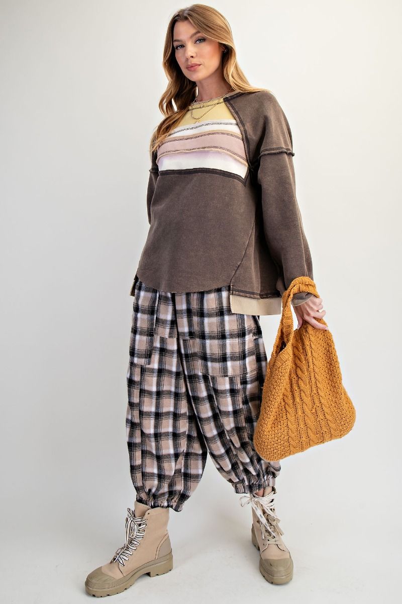 Striped High Low Sweatshirt