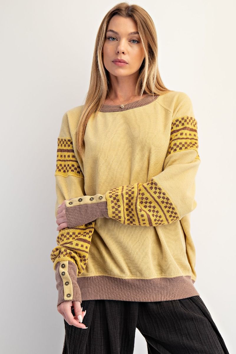 Tan & Yellow button Accent