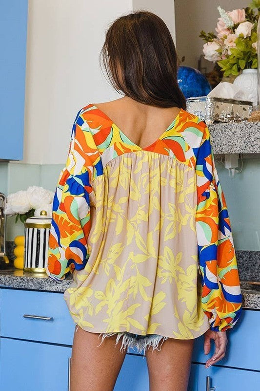 Mixed Floral Boho Top