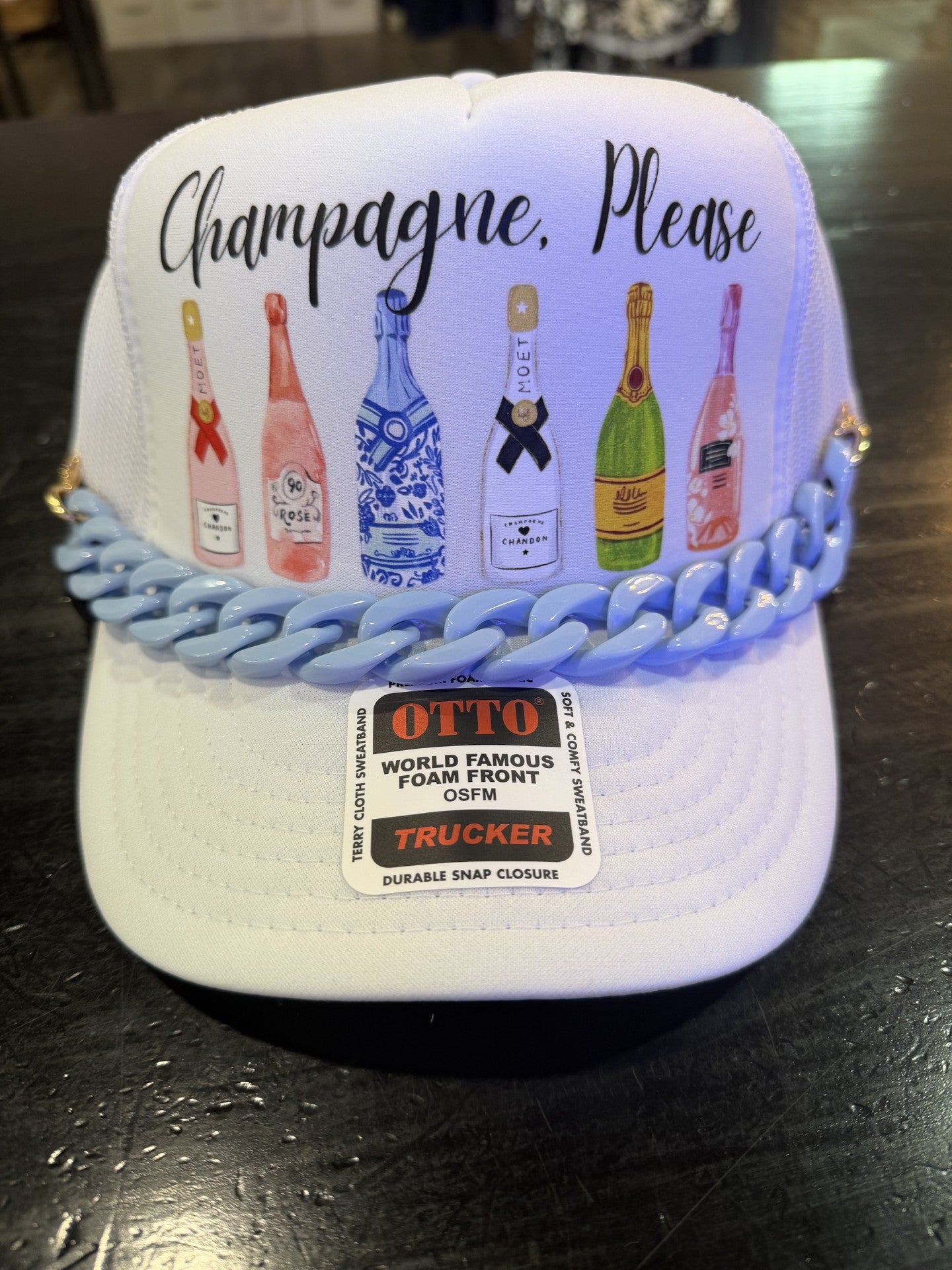 Champagne Please Hat w/Ultra premium Hat chain