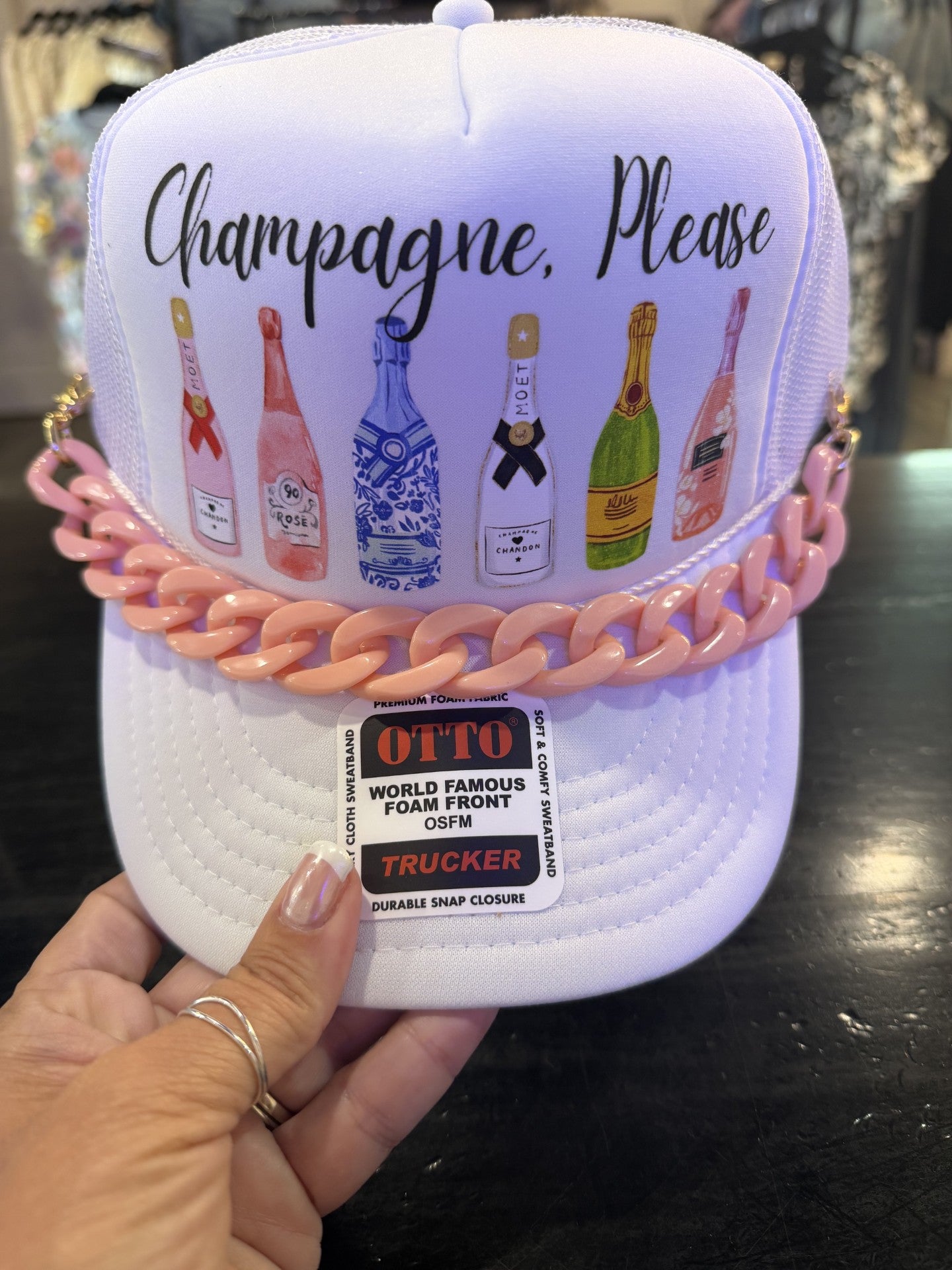Champagne Please Hat w/Ultra premium Hat chain