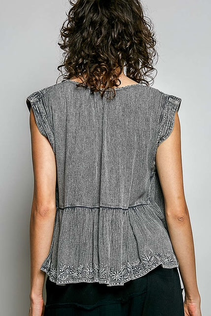 Charcoal Gauze Babydoll