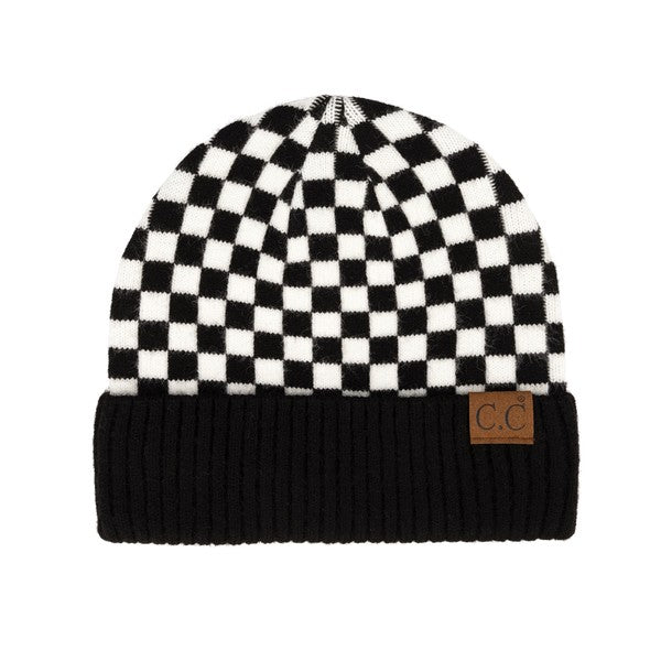 Checkered Beanie Cap