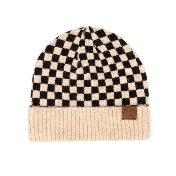 Checkered Beanie Cap