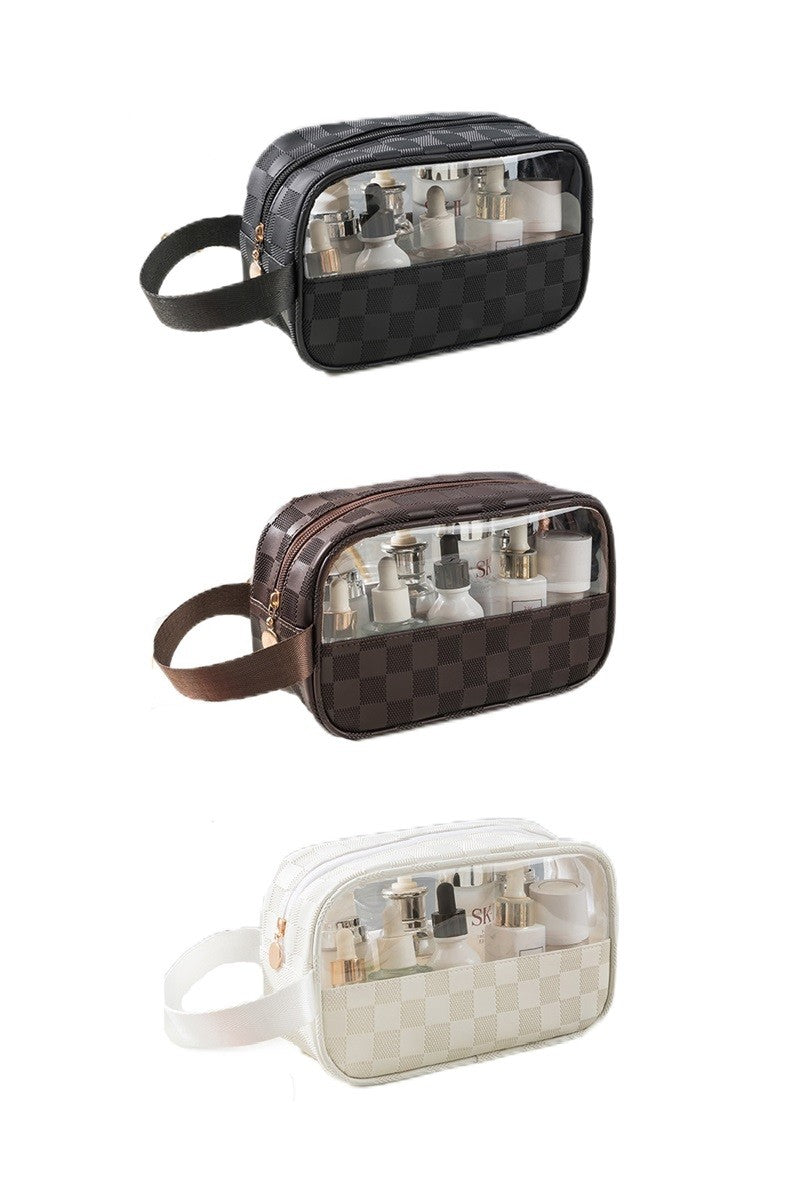 Checkered PVC Toiletry Bag
