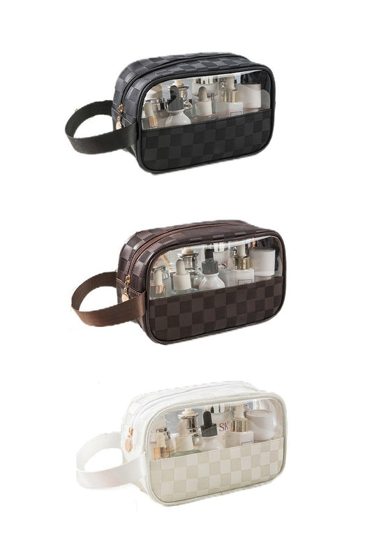 Checkered PVC Toiletry Bag