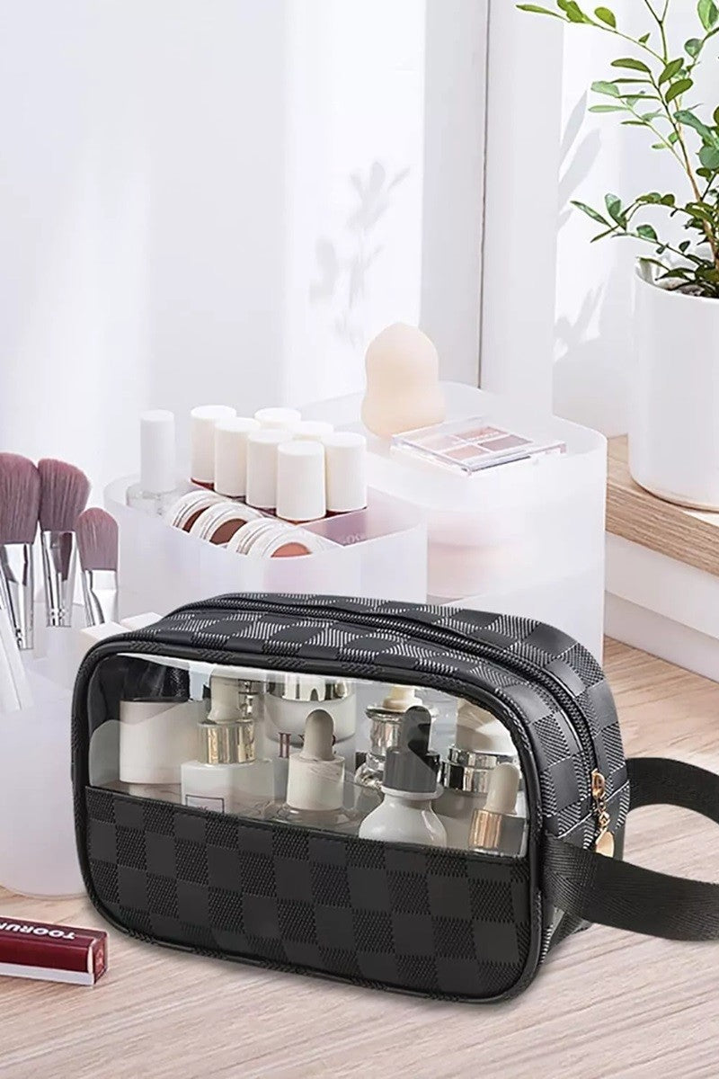 Checkered PVC Toiletry Bag
