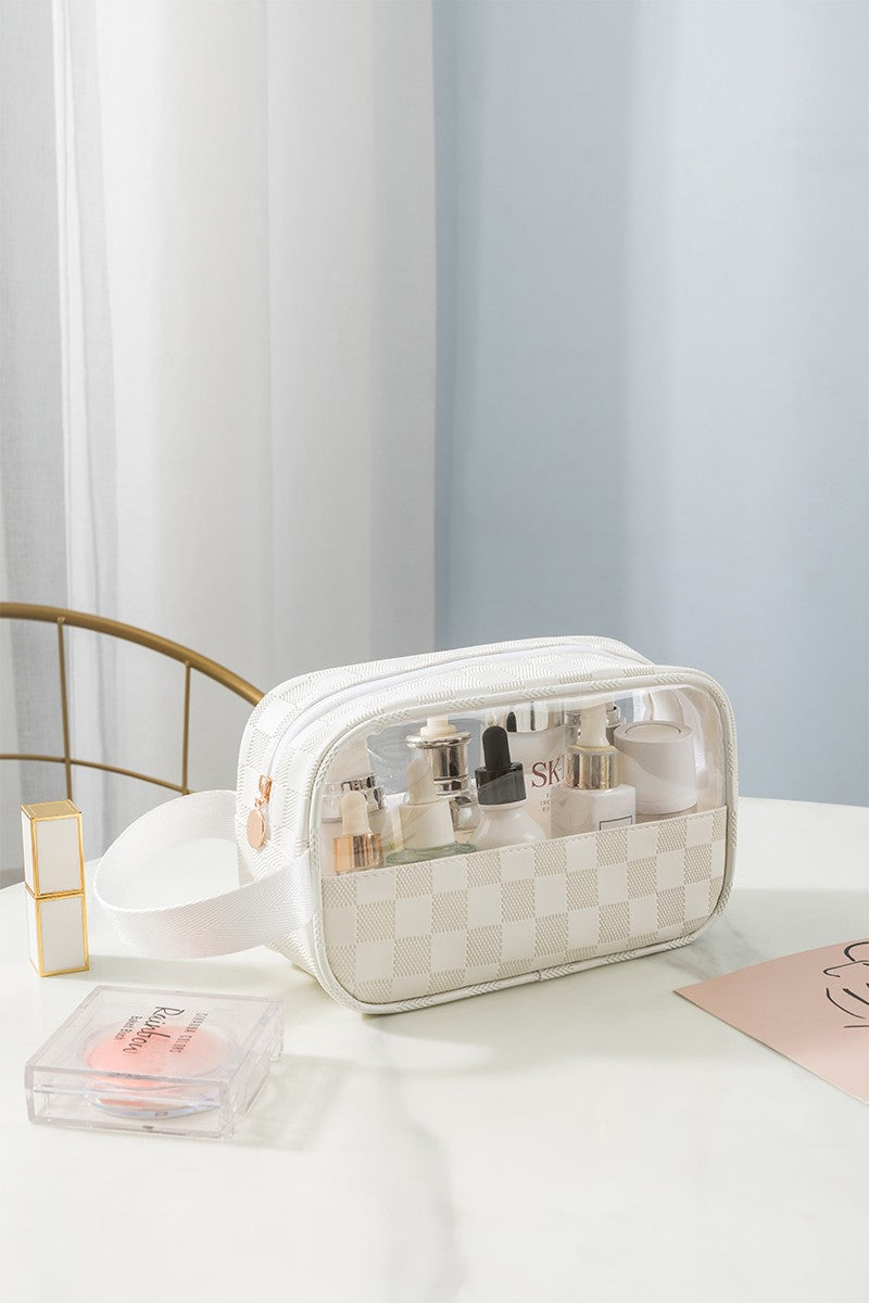Checkered PVC Toiletry Bag