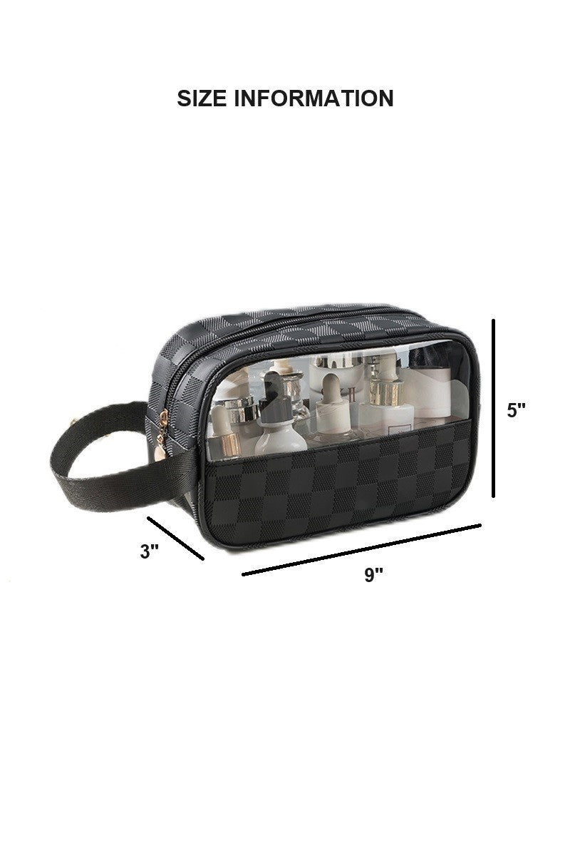 Checkered PVC Toiletry Bag