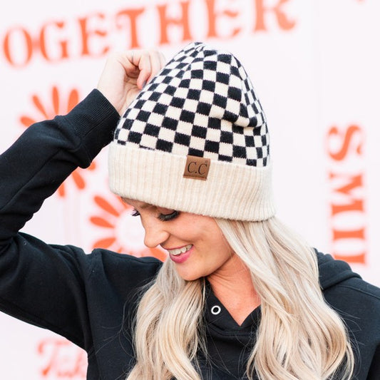 Checkered Beanie Cap