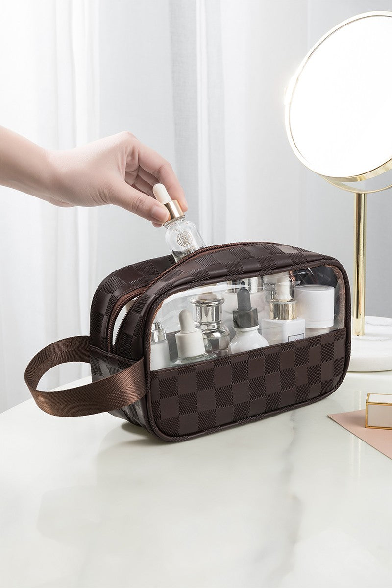 Checkered PVC Toiletry Bag