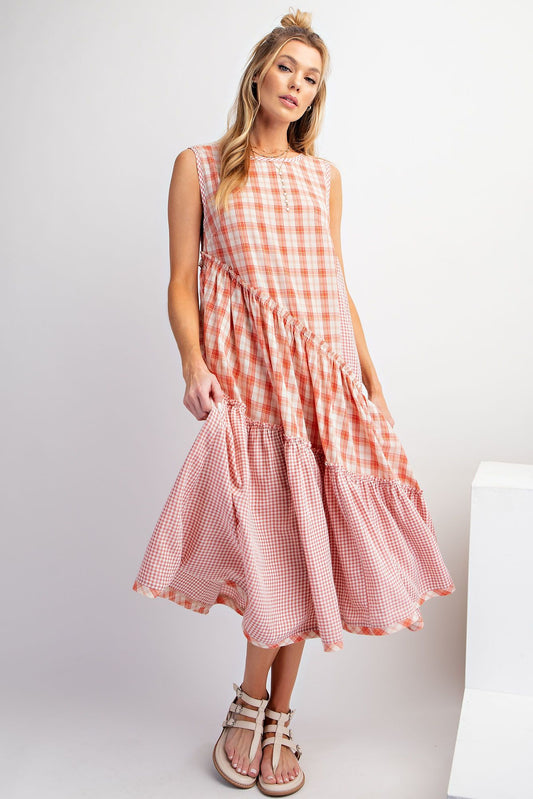 Rose Checkered Dress