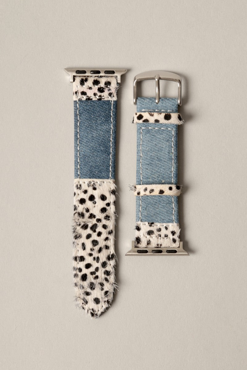 Animal Print Denim Watch Band