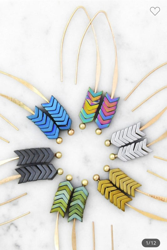 Boho Chevron Stone earrings