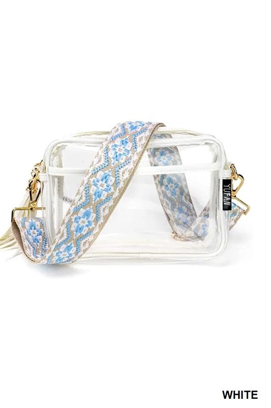 Stadium Crossbody w/Woven Strap