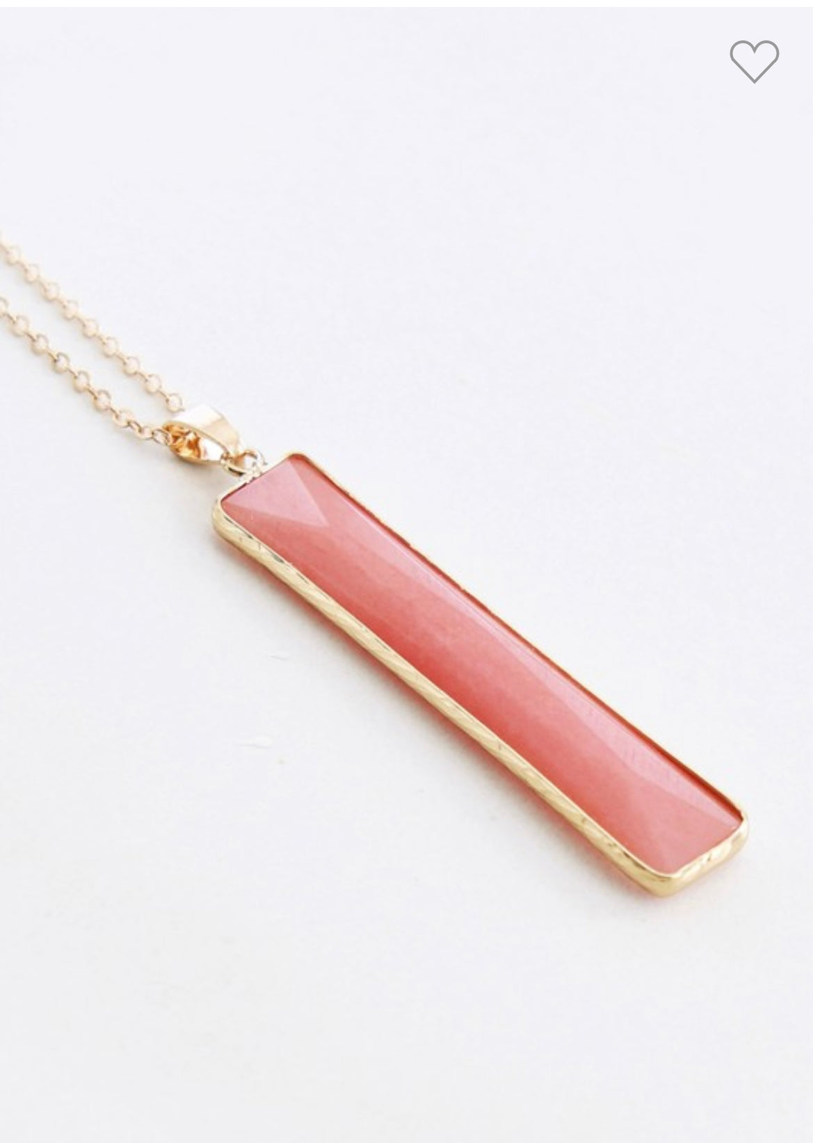 Vertical Stone Bar Pendant Necklace