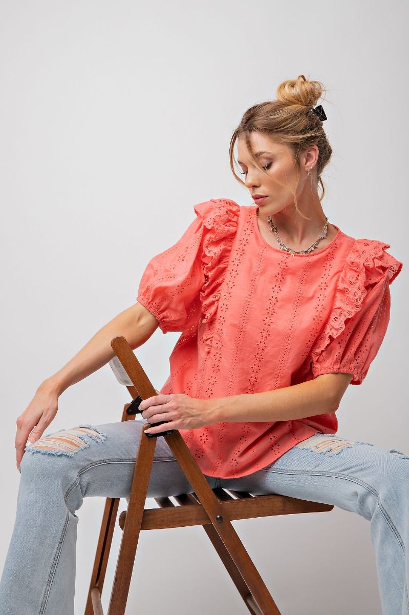 Eyelet Ruffle Top