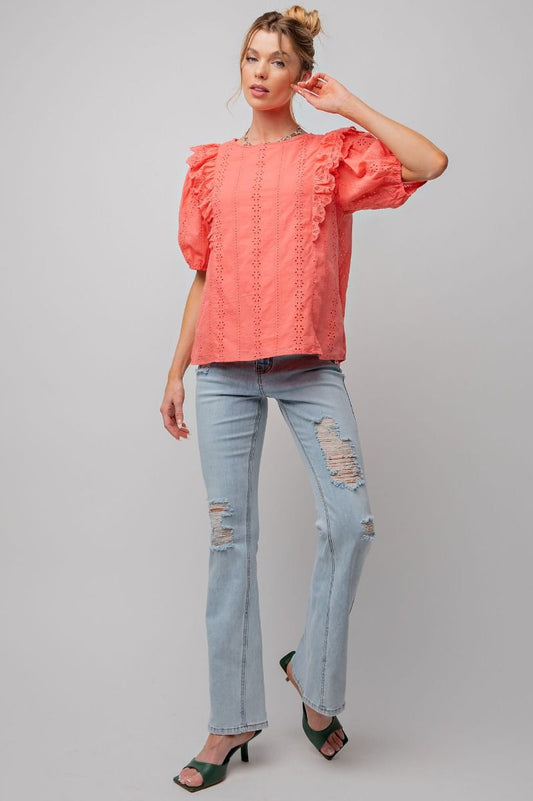 Eyelet Ruffle Top