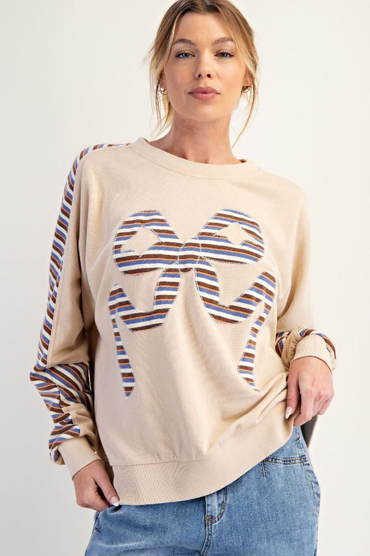Striped Bow Sweatshirt