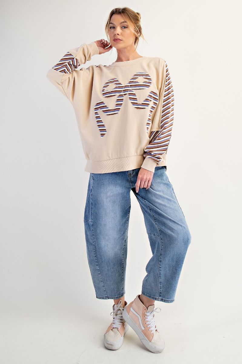 Striped Bow Sweatshirt