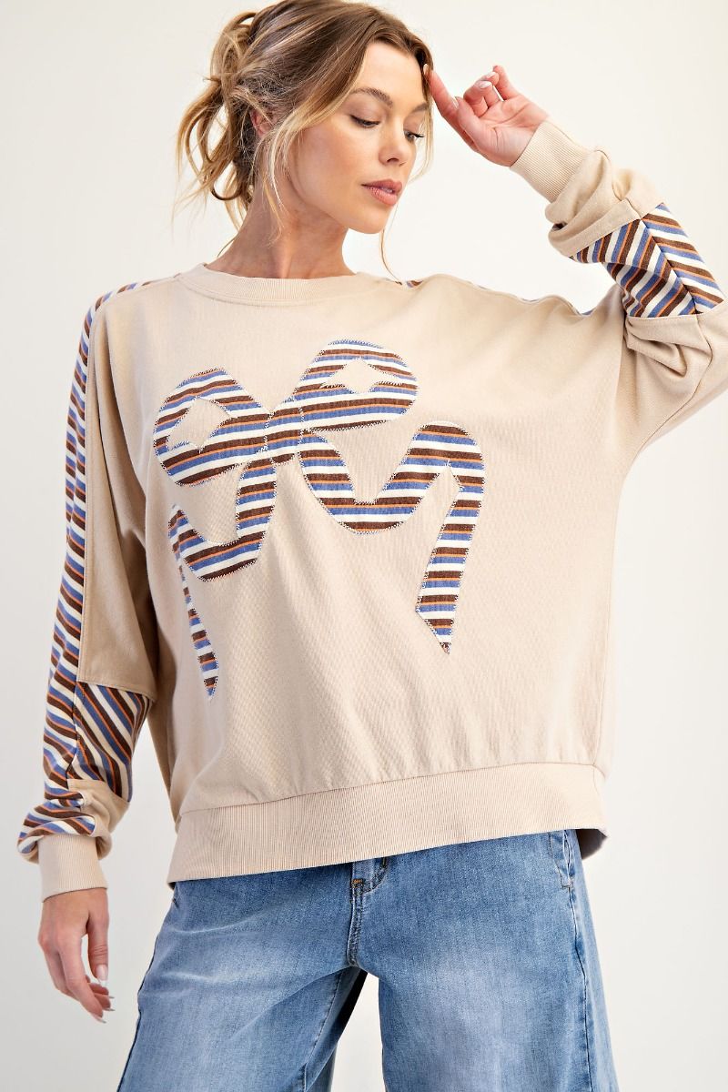 Striped Bow Sweatshirt