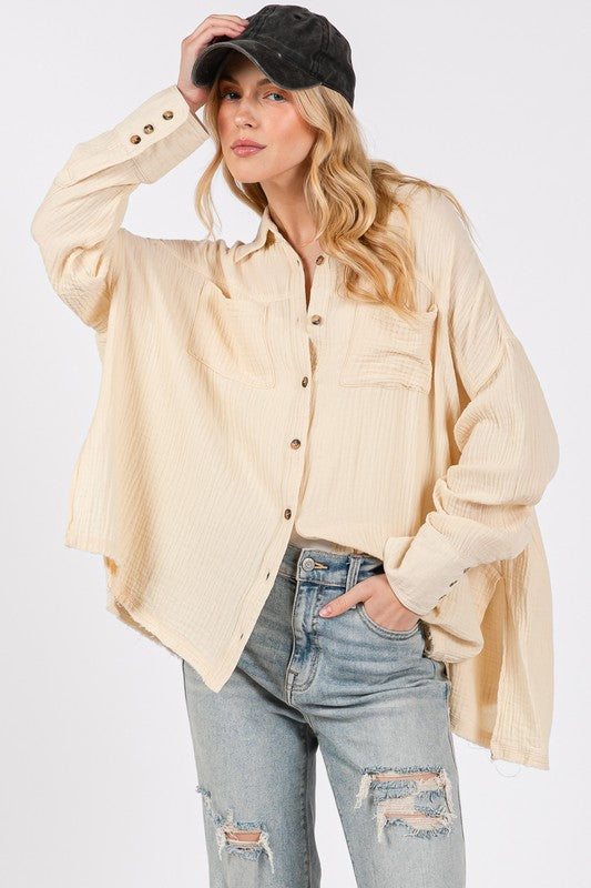 Cotton Gauze Button Down