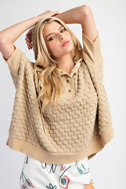 Textured Boxy Hoodie