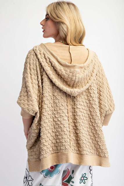 Textured Boxy Hoodie