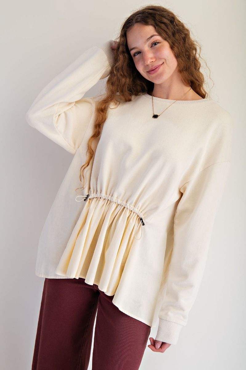 Cream Peplum Top