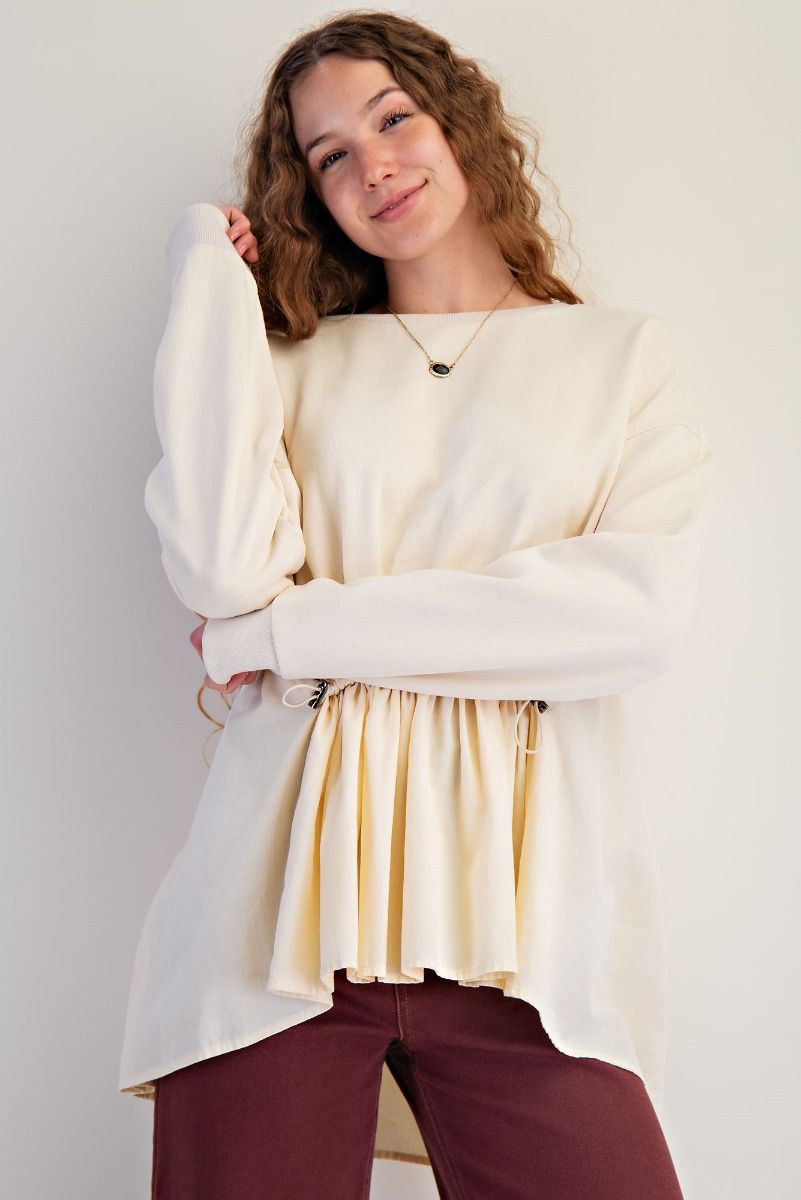 Cream Peplum Top