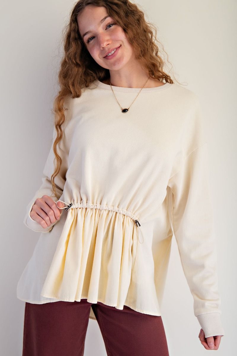 Cream Peplum Top