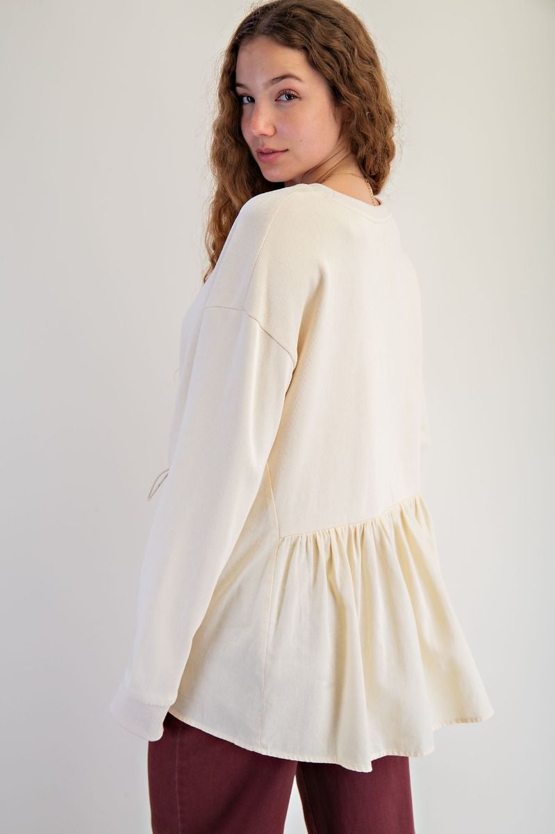 Cream Peplum Top