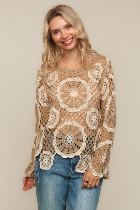 Crocheted Neutral Top