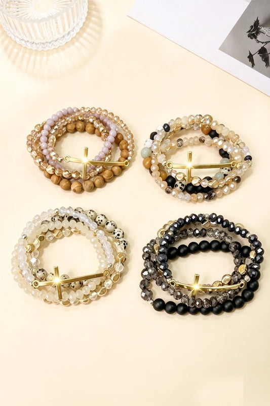 Cross Bracelet Stack Set