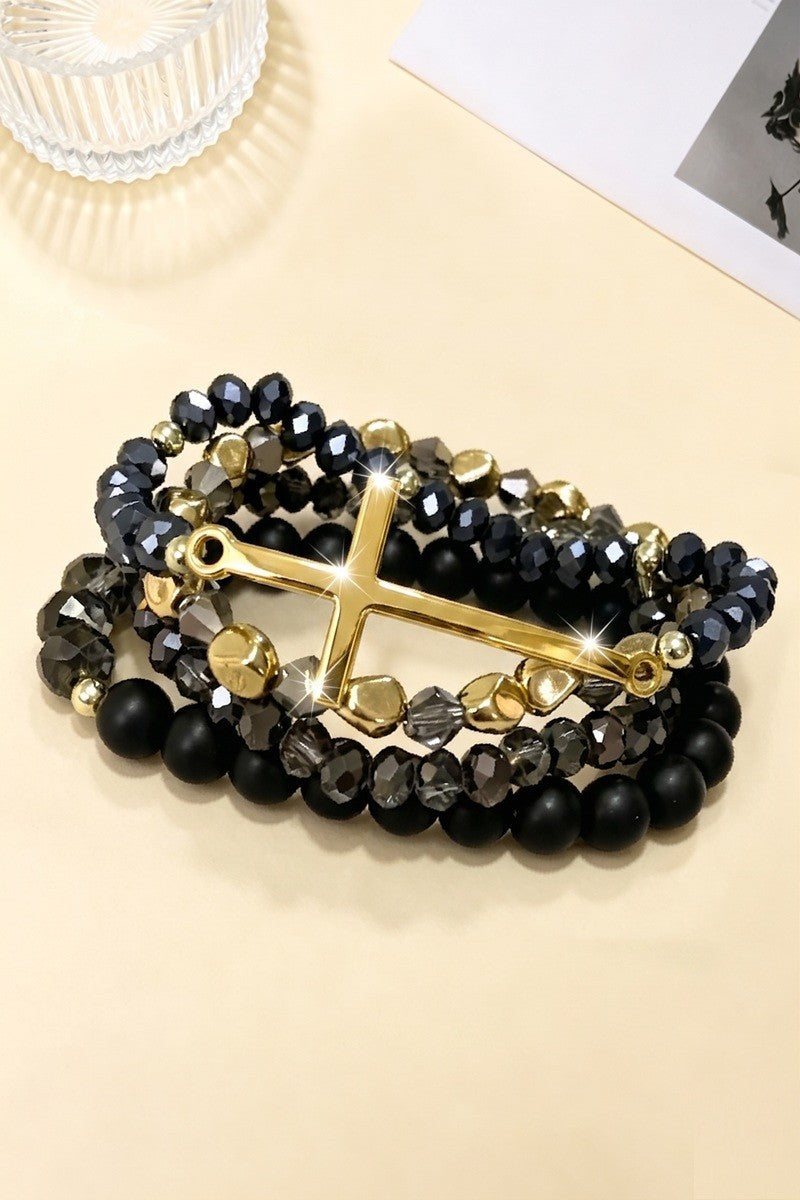 Cross Bracelet Stack Set