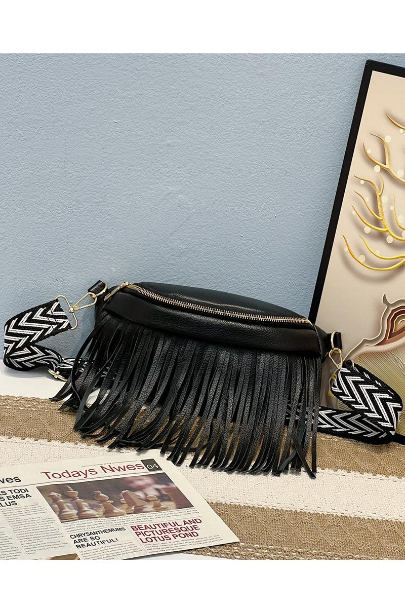 Crossbody fringe bag purse