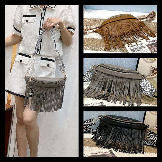 Crossbody fringe bag purse