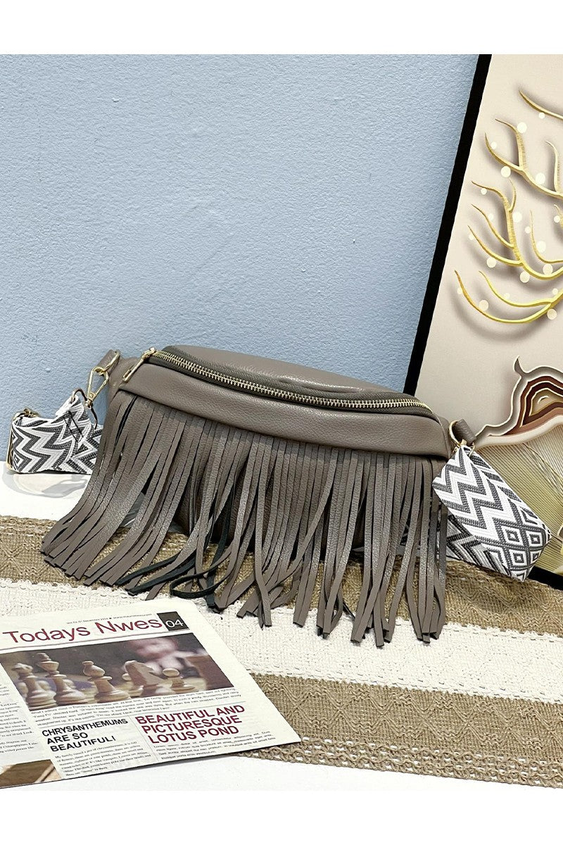 Crossbody fringe bag purse